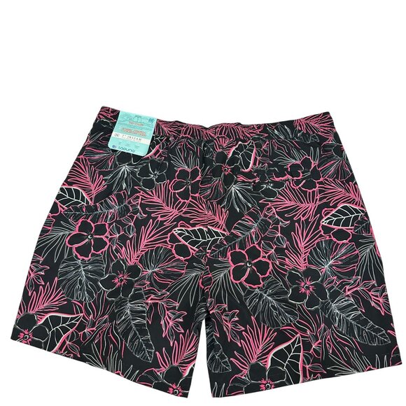 Laguna Mens Swim Shorts 2XL The Volley Black Pink Floral Drawstring UPF 50+ - Picture 8 of 13
